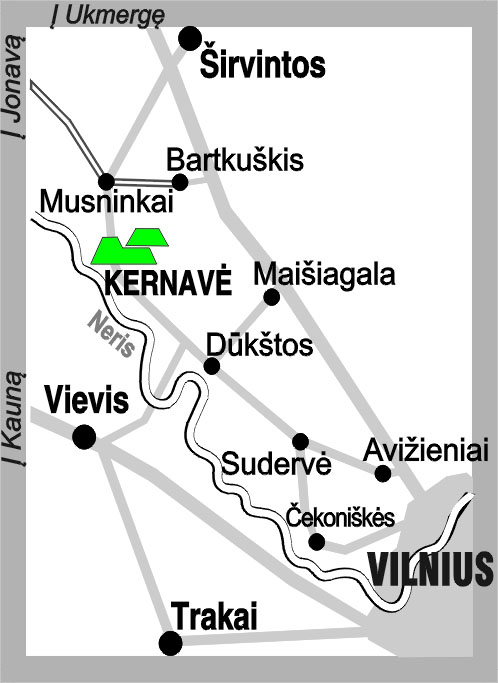 Kernevės žemėlapis